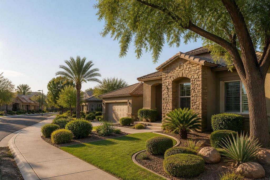 Welcoming Gilbert neighborhood with well-kept homes.