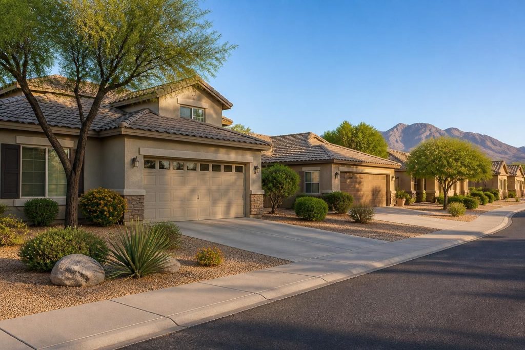 Tidy Mesa neighborhood with well-kept homes.
